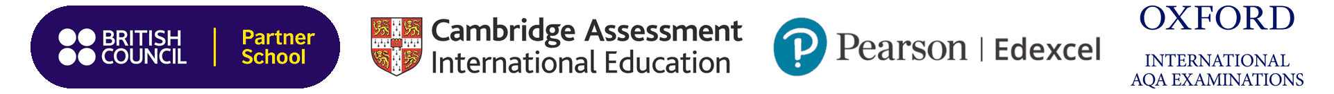 British Council Partner School, Cambridge Assessment International Education, Pearson Edexcel, Oxford International AQA Examinations